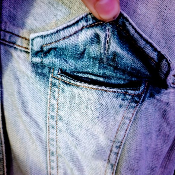 🌻 Armani Exchange 🌻 Large 🌻 Hooded Jean Sweater Jacket 🌻 Lightweight 🌻 - Picture 15 of 15